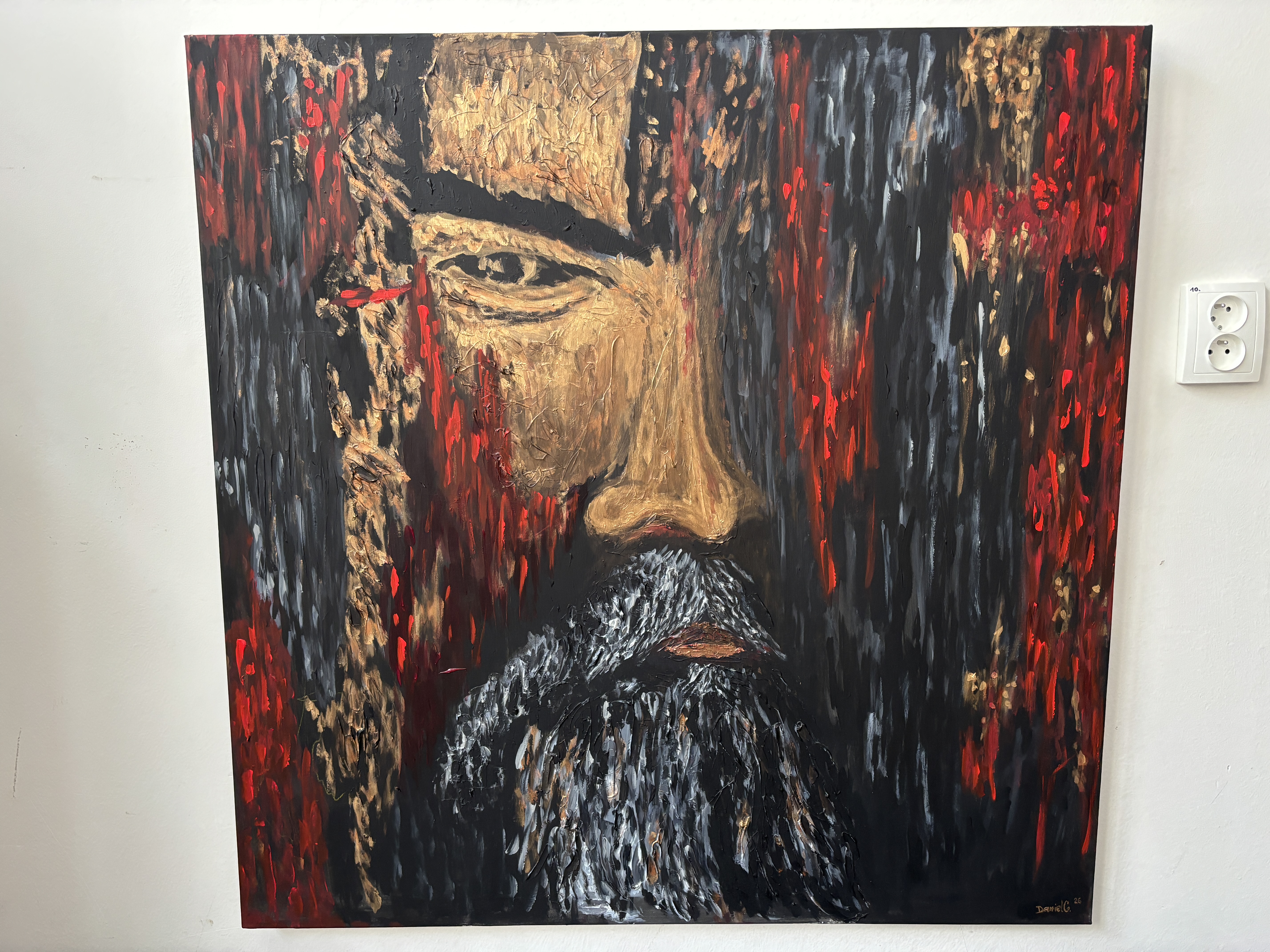 Beyond — originální obraz na zakázku, portrét, akryl, impasto