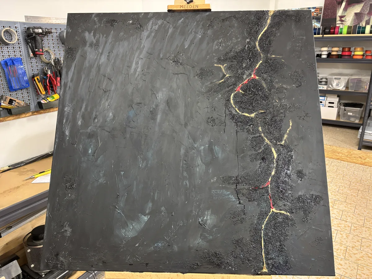 Obraz na zakázku Golden Ecstasy — krok 2: texturová vrstva přes zlatou