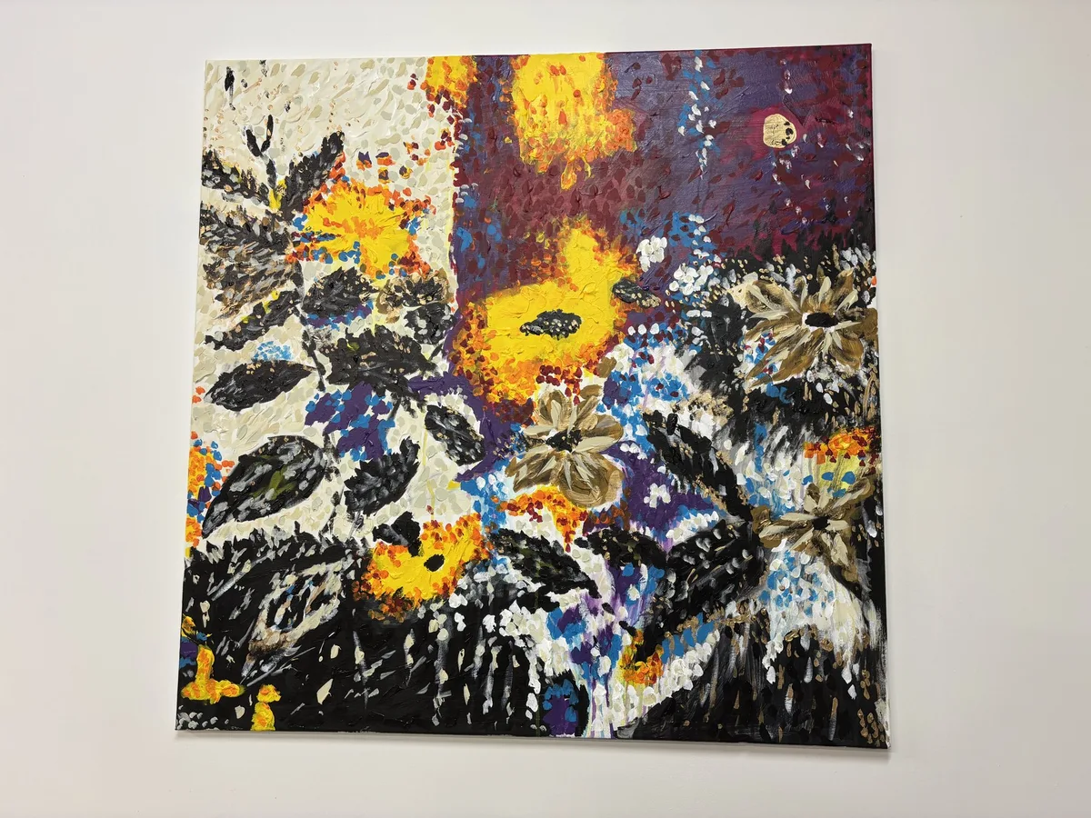 Kosmická Entropie detail — originální obraz, expresivní malba