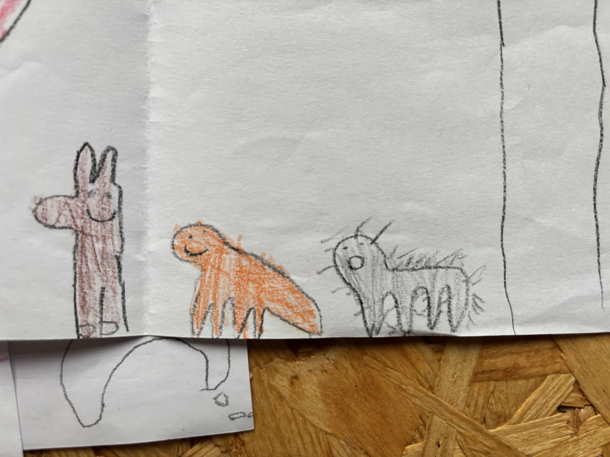 Obraz na míru — Filipovy kresby, inspirace pro obraz Propojení I